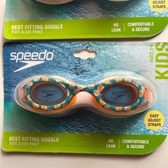 Speedo Kids Ages 3-6 Easy Adjustable Straps Goggles Set of Two New - Picture 2 of 4